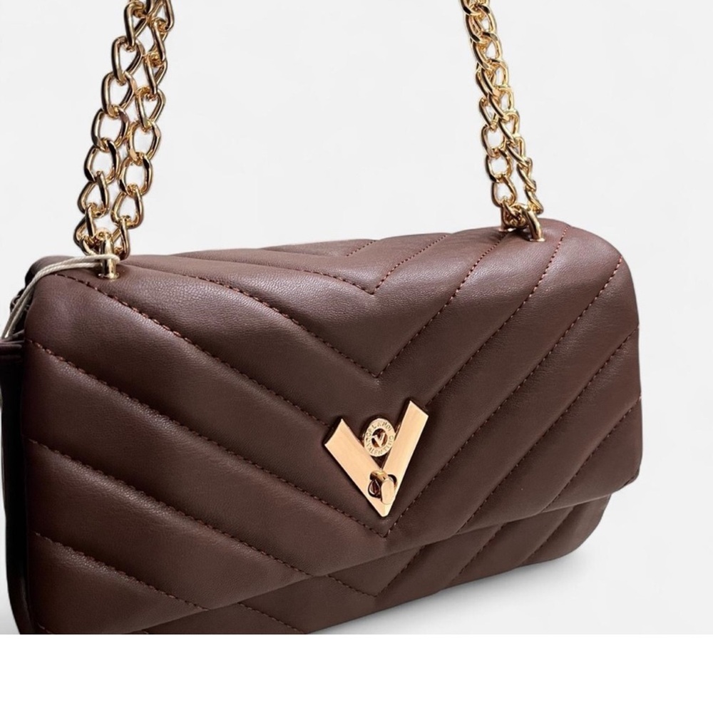 NWTValentino Orlandi Elegant Brown Quilted Shoulder Bag - Picture 3 of 13